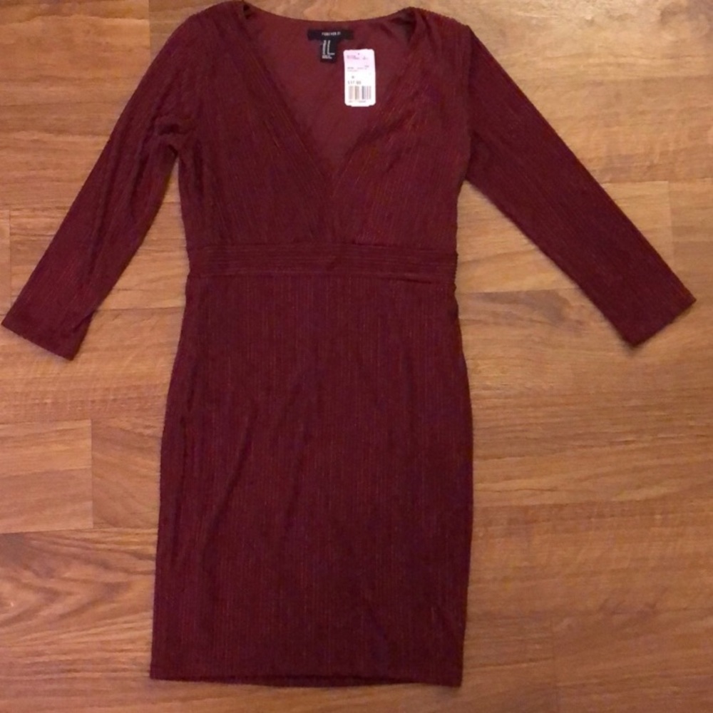 Burgundy shimmer glitter dress NEVER WORN